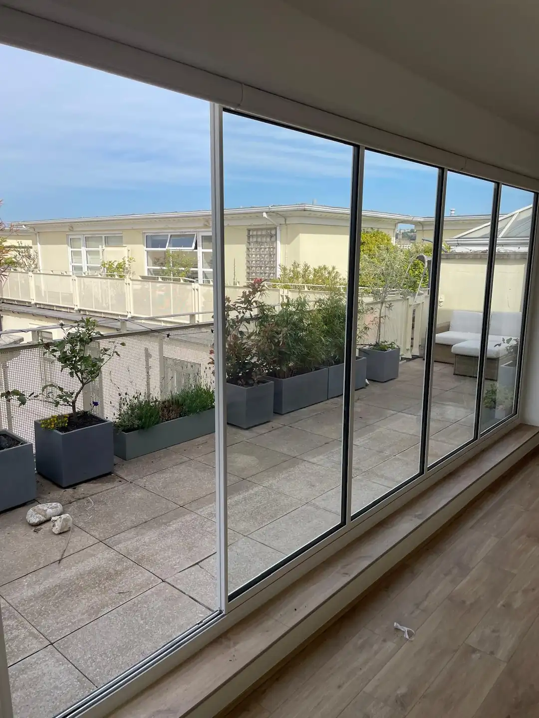 White slimline external bifold doors