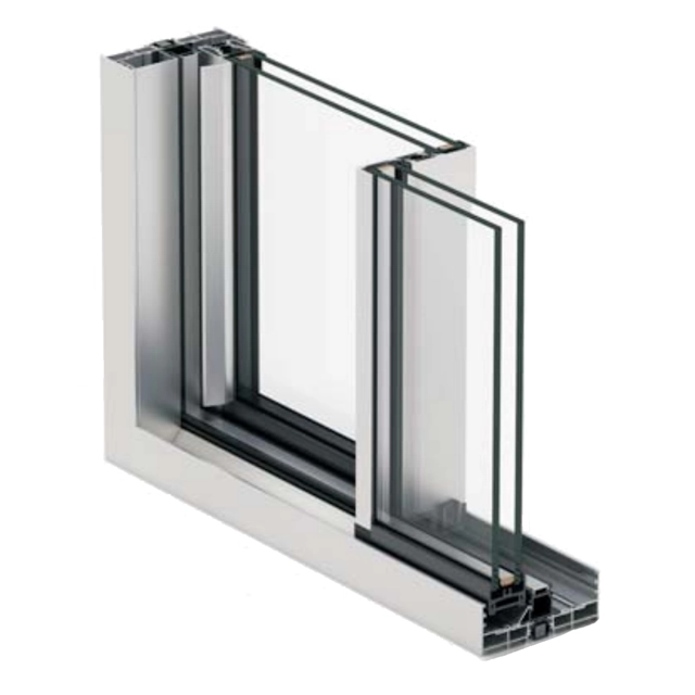Double glazing in aluminium slimline large sliding glass patio doors