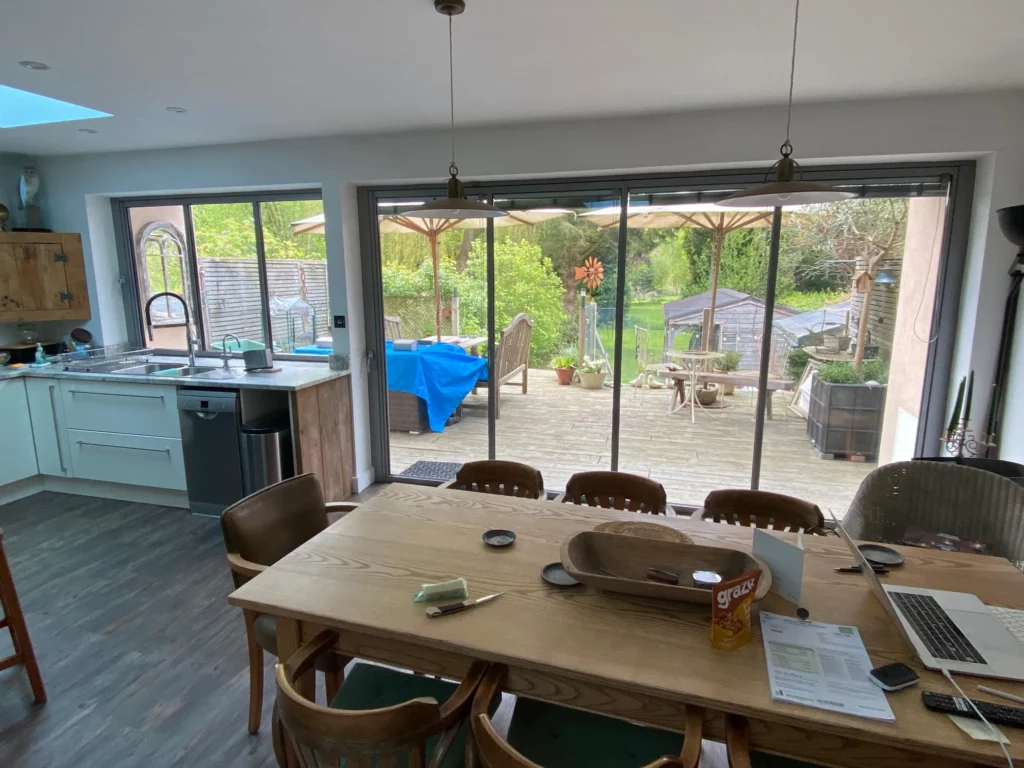 Kitchen bifold doors and window