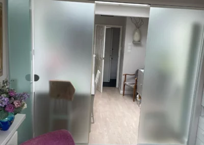 frameless frosted glass internal doors