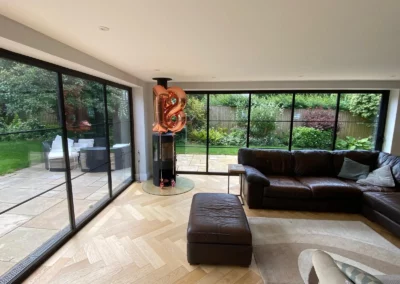 bifolding door with thin frame