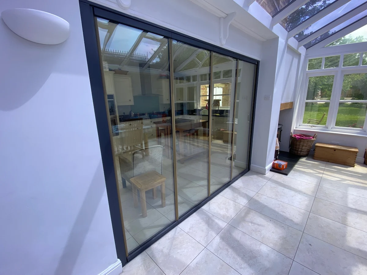 conservatory interior sliding glass doors