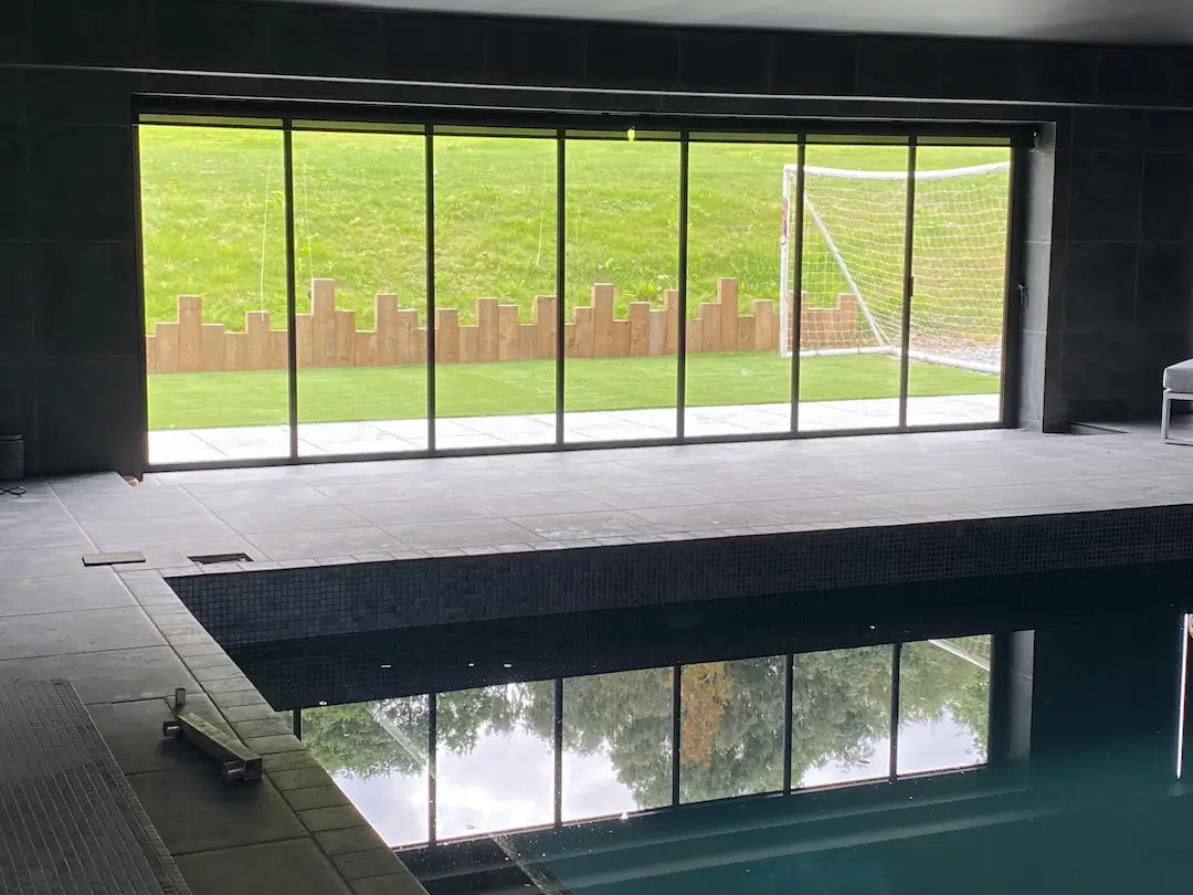 slide and stack doors swimming pool