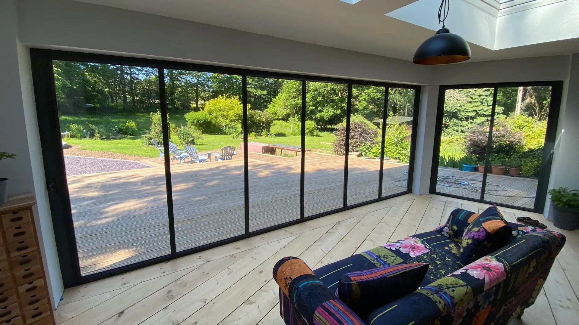 slide and swing doors between living room and garden