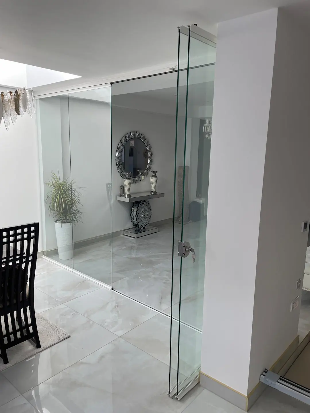 slide and fold internal glass partition doors