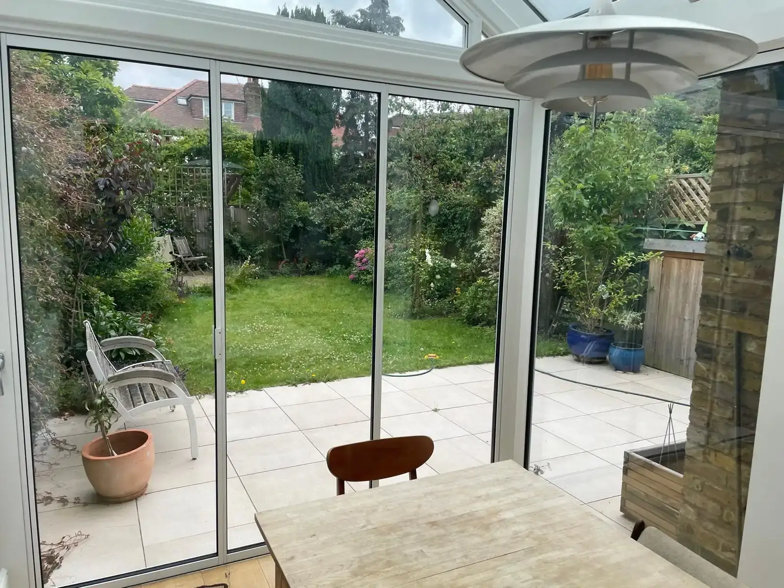 white aluminium sliding conservatory doors