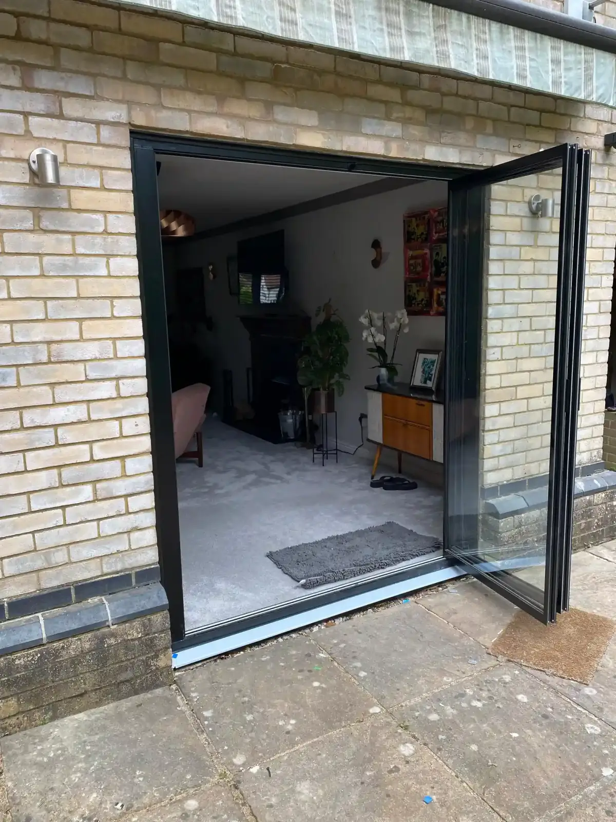 2 door bifold patio doors fully open