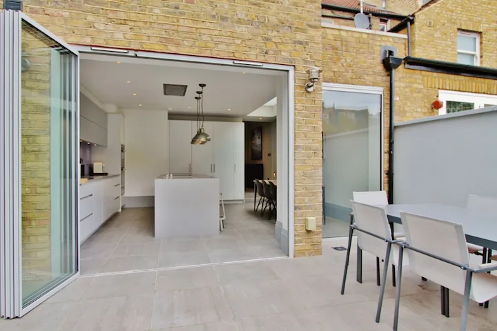 external folding doors in kitchen