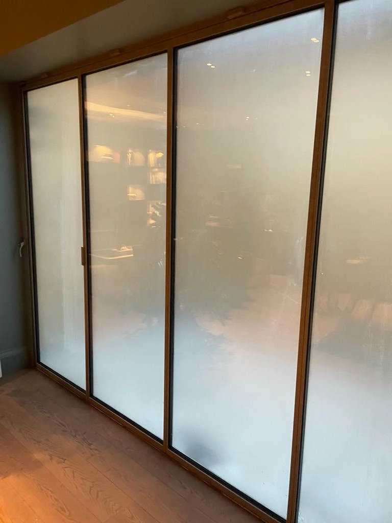 frosted glass sliding door room dividers