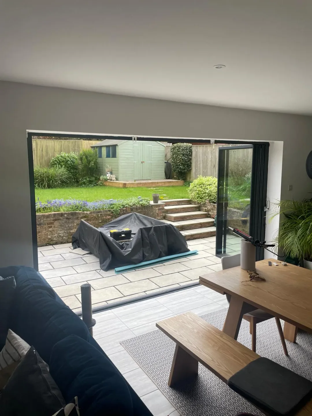 open double glazed bifold doors