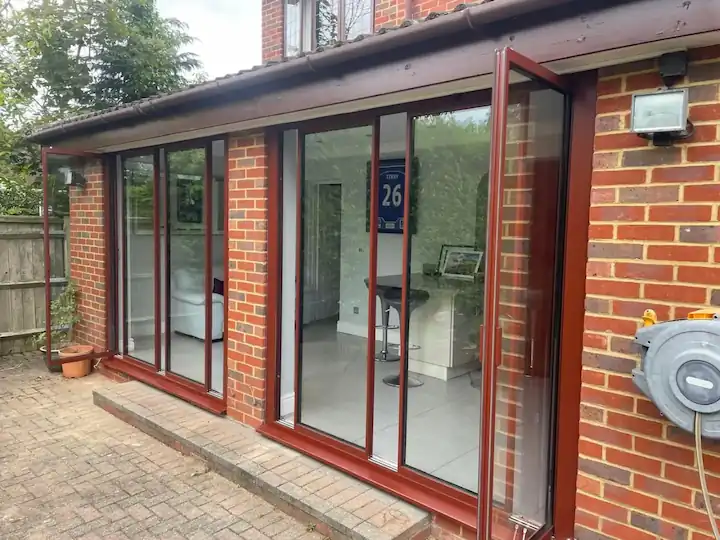 brown patio doors