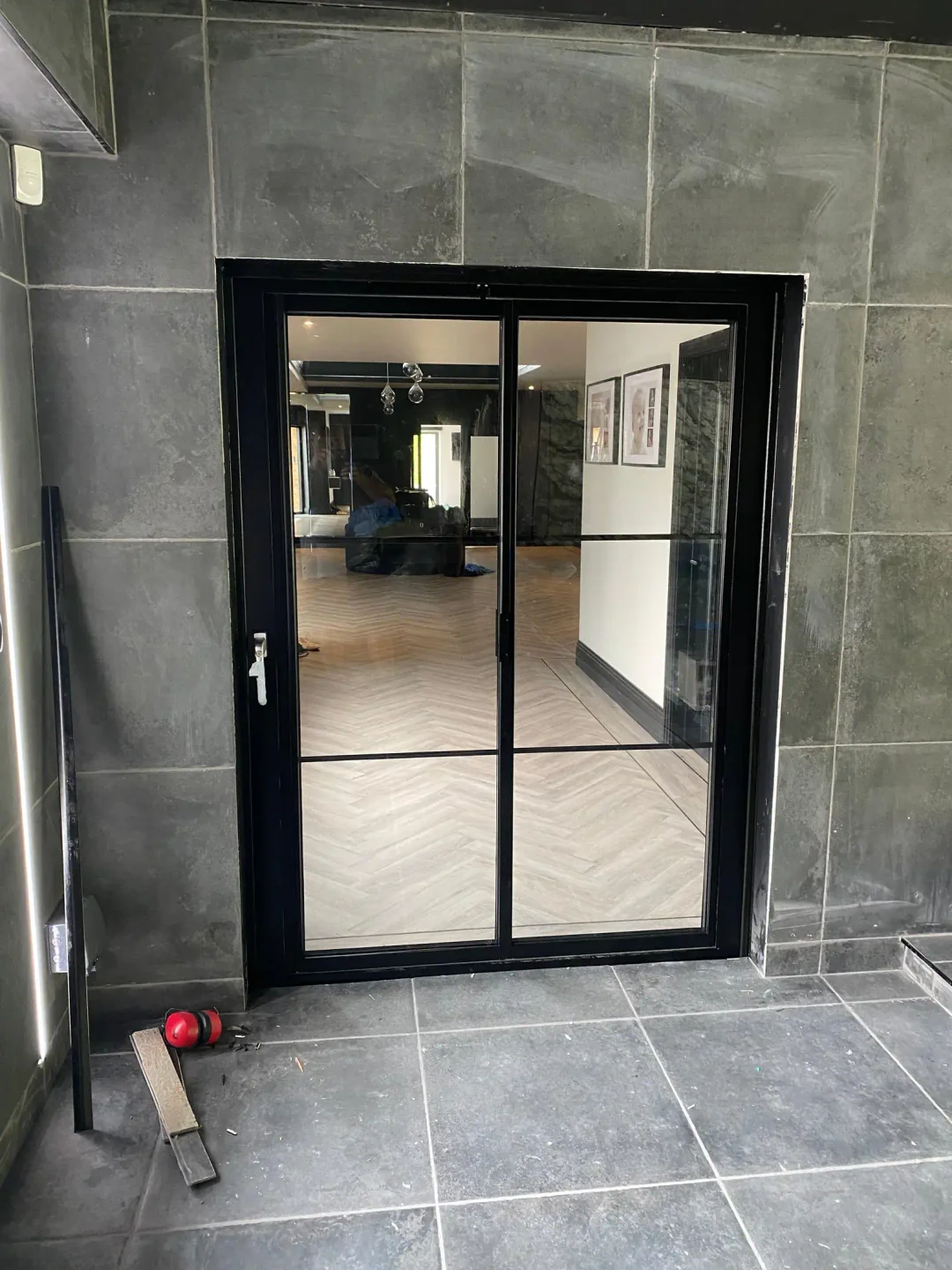 crittall style black frame doors