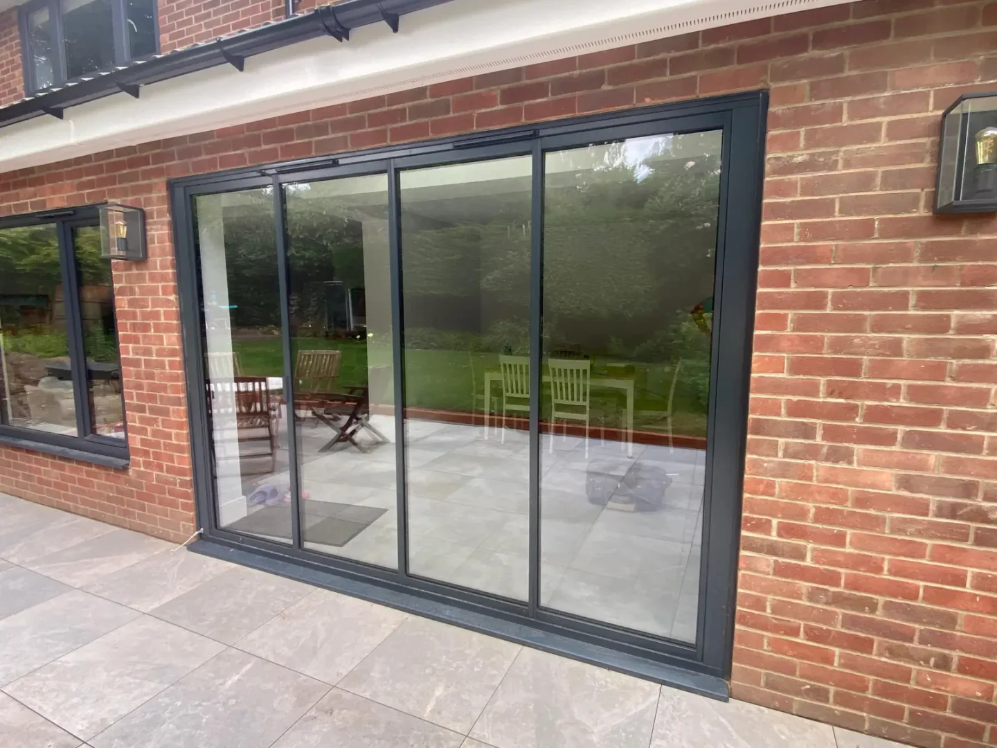 anthracite grey dining room patio doors