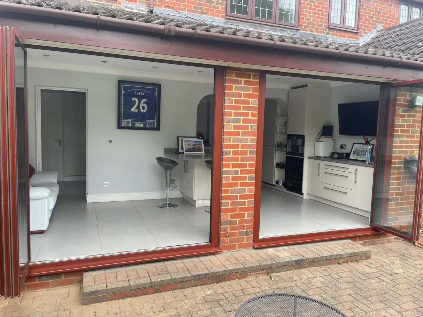 double kitchen extension bifold doors