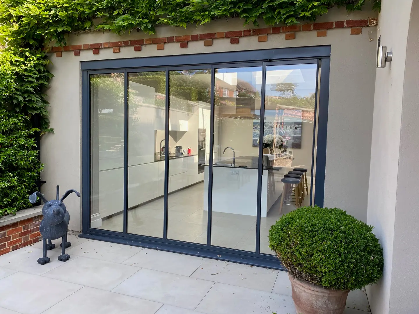 grey coloured bifold doors