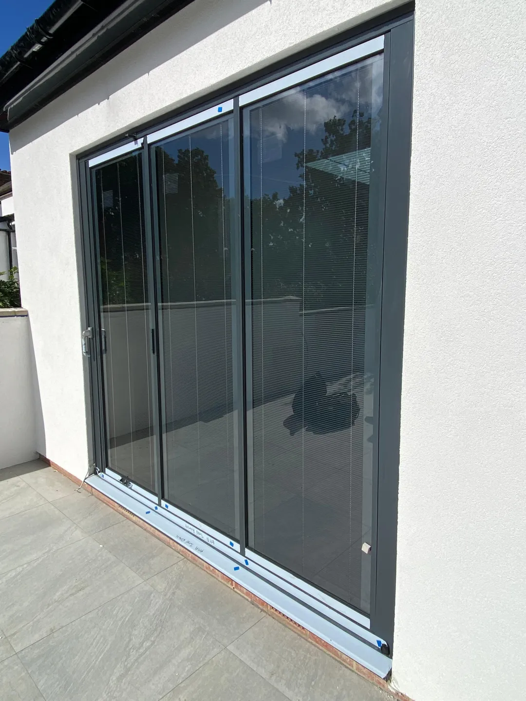 three panel bifold doors integral blinds