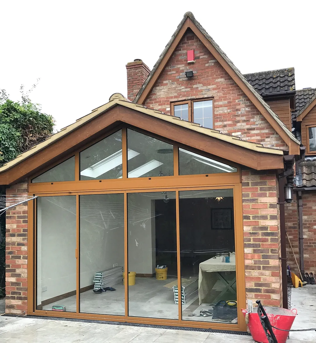 brown aluminium bifold doors