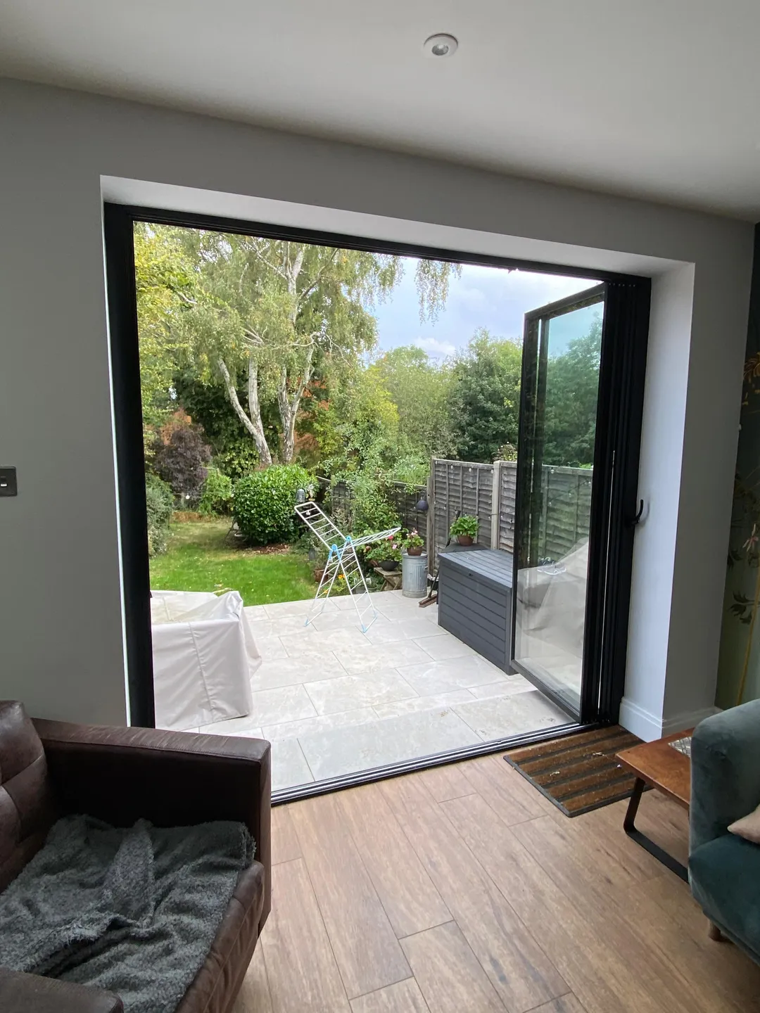 compact bifold doors fully open