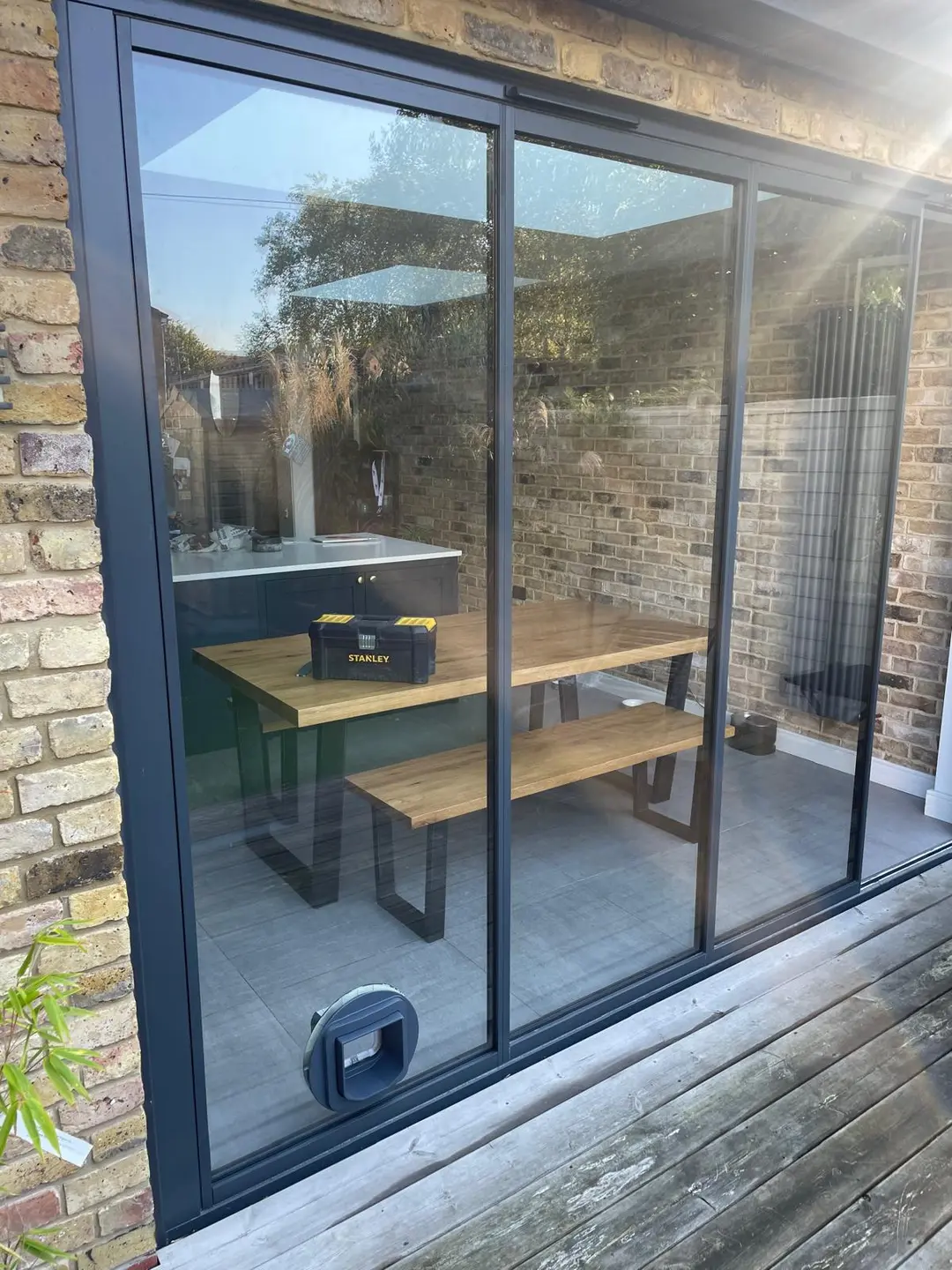 open plan kitchen extension sliding doors