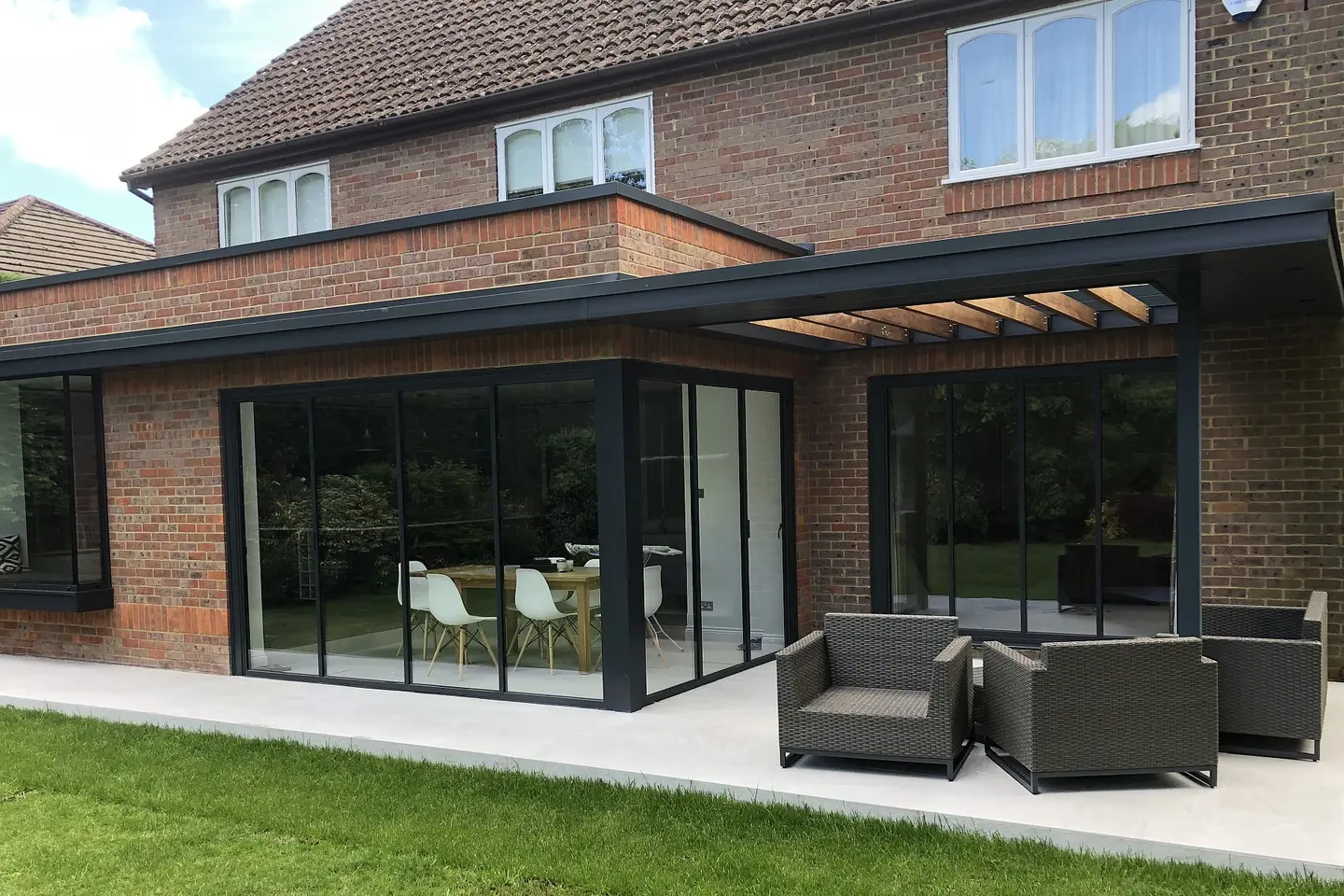 black aluminium bi fold doors