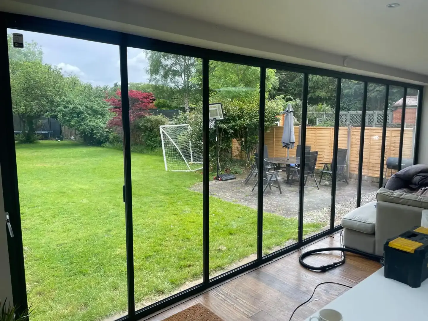 black aluminium bifold doors